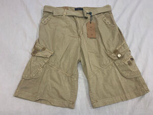 🍏🍏🍏  NWT ACROSS THE POND MENS CARGO BELTED COTTON SHORTS SIZE 36
